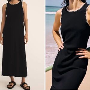Z Supply Black Maxi Dress with White Trim